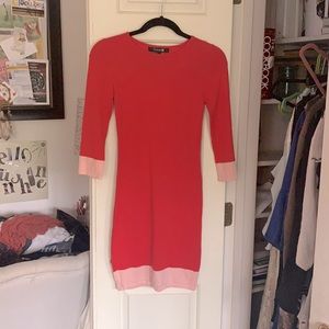 Forever 21 Coral & Pink Color-block Body-con Dress